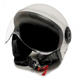Casco Moto Jet Blanco con gafas Protectoras Talla L